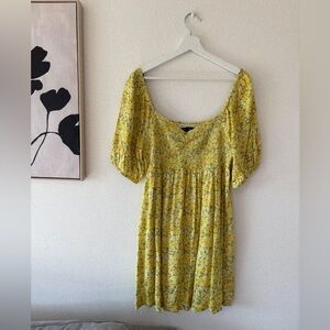Volcom Yellow Floral Mini Dress M